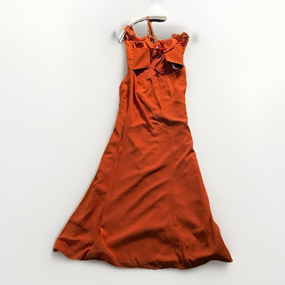 Barbie x Azazie Orange Gown, Size C, Garment Bag, Open Back Sz Small 2-4 Bridal - Picture 6 of 7